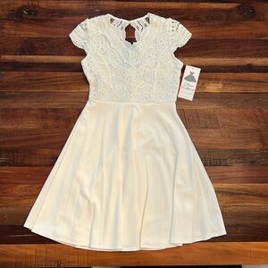 Ivory Lace and Satin Dress